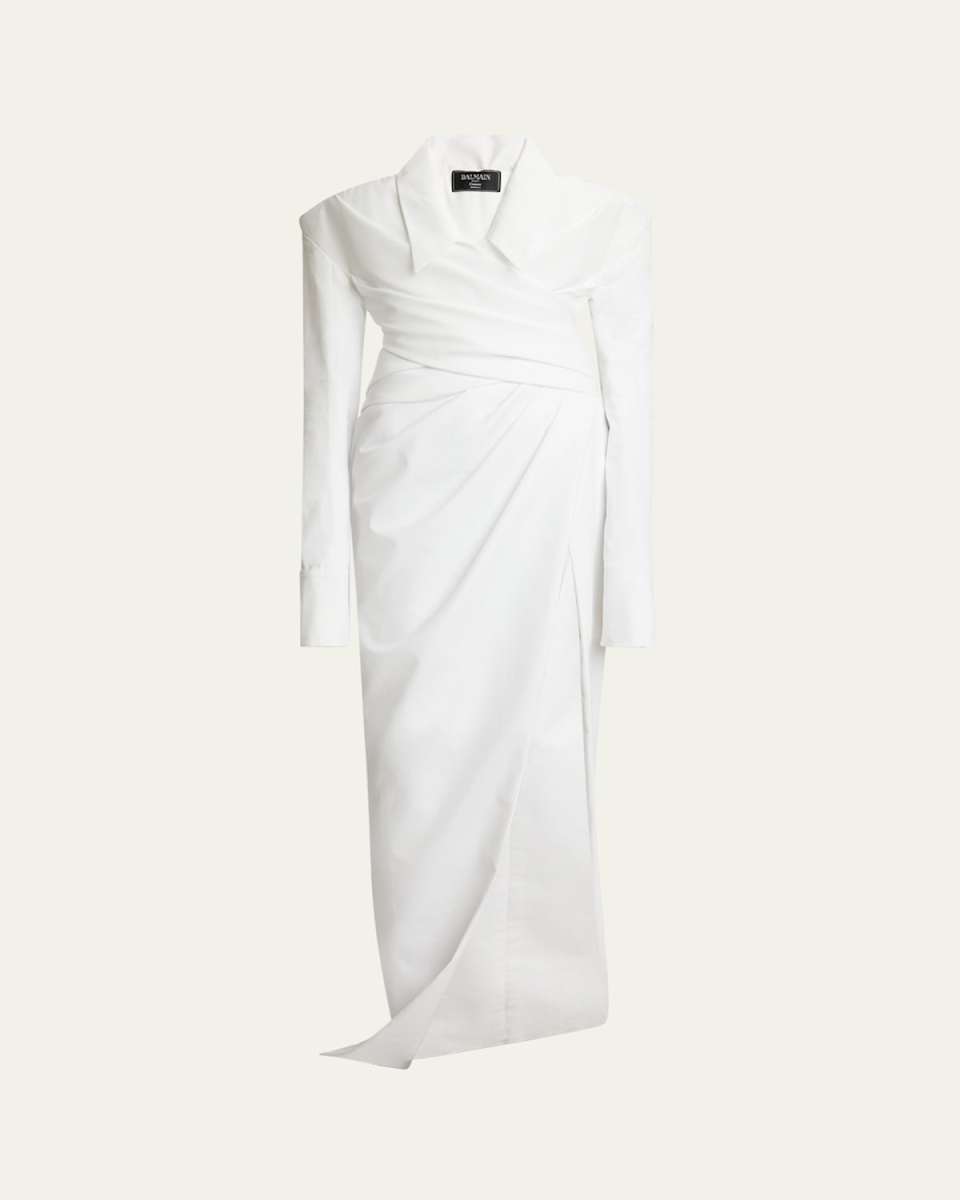 Strapless Illusion Shirt Gown